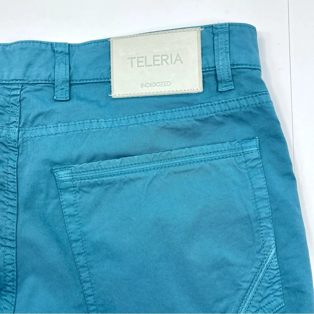 TALERIA ZED Men's Casual Straight Leg Teal Blue 5-Pocket Pants Size 36 x 27.5